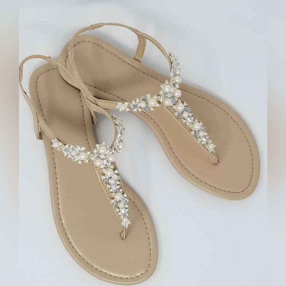 Handmade beaded bridal beach sandals
